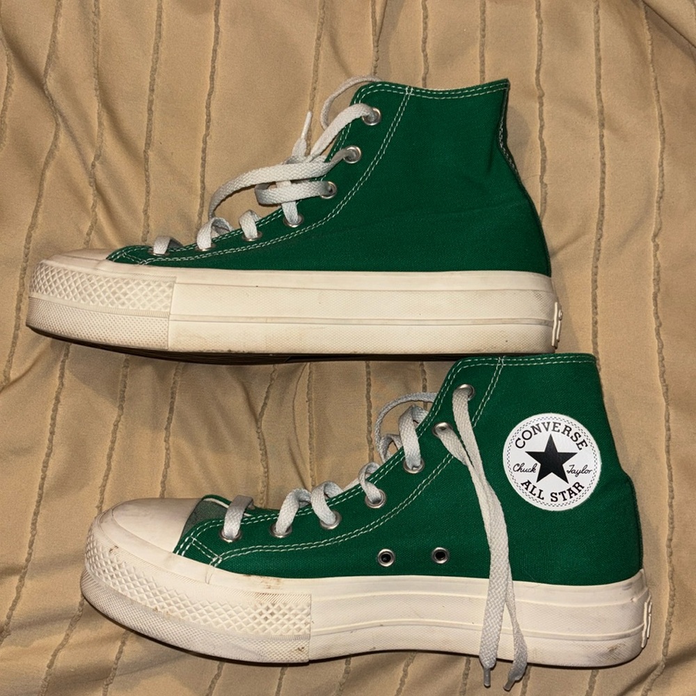 Green custom converse